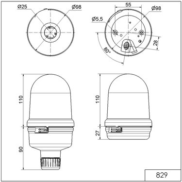 829.470.55 - Werma - 可监控 LED 灯 BM 24VD