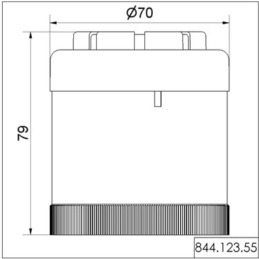 844.123.55 - Werma - Elemento sirena alternante 24VDC, Nero