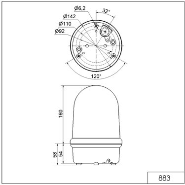 883.230.75 - Werma - Drehbare Spiegelleuchten 24VAC/DC, Grün