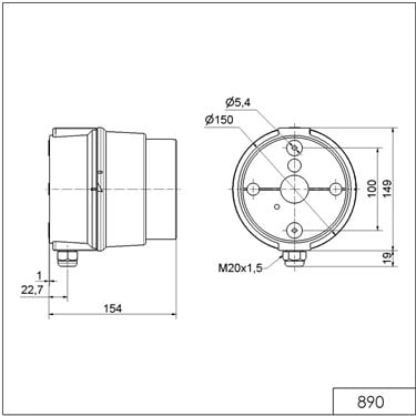 890.100.00 - Werma - Fanale a luce permanente BWM 12-230VAC/D