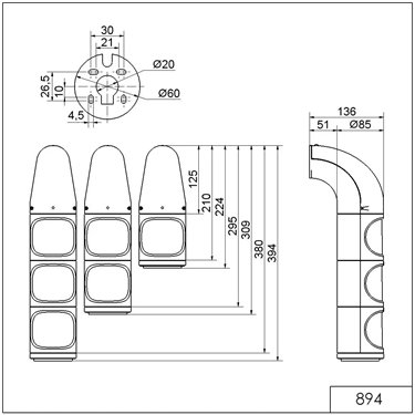 894.080.68 - Werma - Fanale a LED a luce permanente WM 115-23