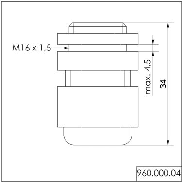960.000.04 - Werma - Kabelstecker M16x1,5, Schwarz