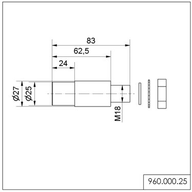 960.000.25 - Werma - 1-Loch-Befestigungsadapter EM SR
