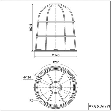 975.826.03 - Werma - Capot de protection des fils, argent