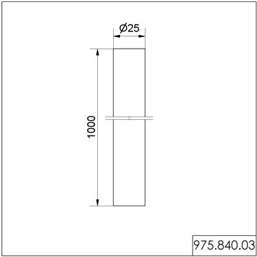 975.840.03 - Werma - Трубка D25 мм L1000 мм, серебро