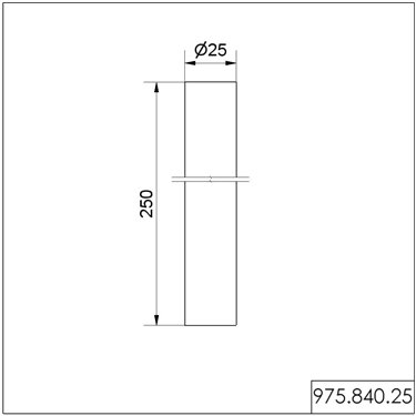 975.840.25 - Werma - Tubo D25mm L250mm, Argento