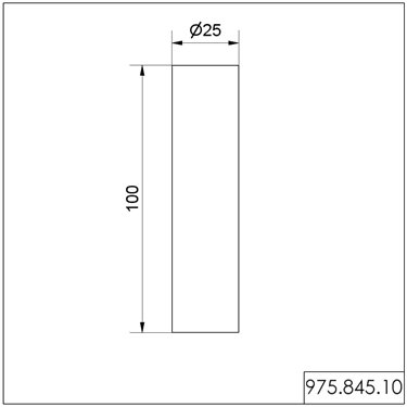 975.845.10 - Werma - Tubo D25mm W100mm, Plata
