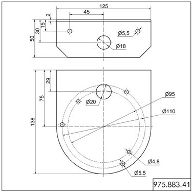 975.883.41 - Werma - Soporte de fijación, Negro