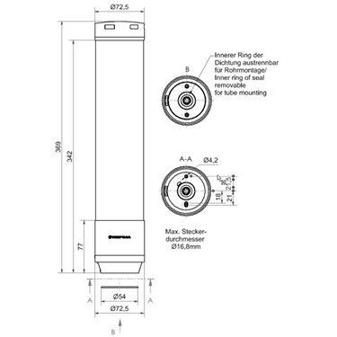 657.800.55 - Werma - eSIGN 15 Segmenti con Sirena, Bianco