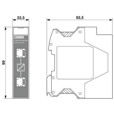 2313915 Phoenix Contact - Network isolator - FL ISOLATOR 1000-RJ/RJ
