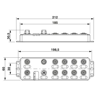 2701502 Phoenix Contact - Distributed I/O device - AXL E PB DI8 DO4 2A M12 6P