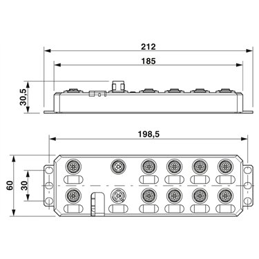 2701524 Phoenix Contact - Distributed I/O device - AXL E EC IOL8 DI4 M12 6P