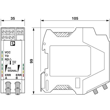 2708384 Phoenix Contact - FO converters - PSI-MOS-RS422/FO 660 T