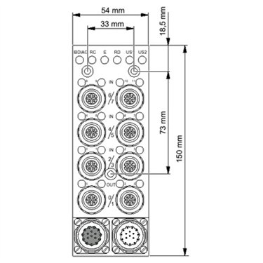 2719564 Phoenix Contact - I/O module - IBS IP CDIO/R 24-8/SF