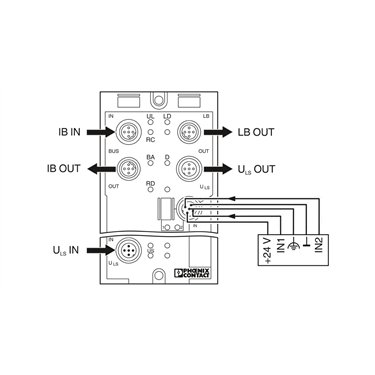 2736301 Phoenix Contact - Bus coupler - FLM BK IB M12 DI 8 M12
