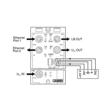 2736916 Phoenix Contact - Bus coupler - FLM BK ETH M12 DI 8 M12-2TX