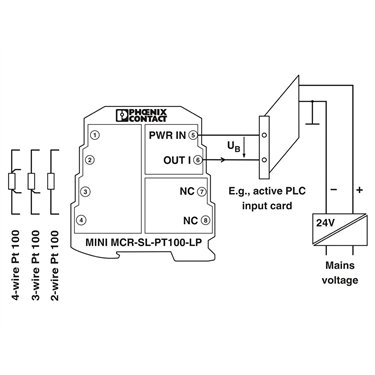 2810308 Phoenix Contact - Temperature measuring transducer - MINI MCR-SL-PT100-LP-NC