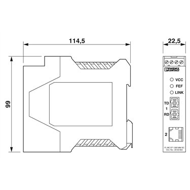 2902853 Phoenix Contact - FO converters - FL MC EF 1300 MM SC