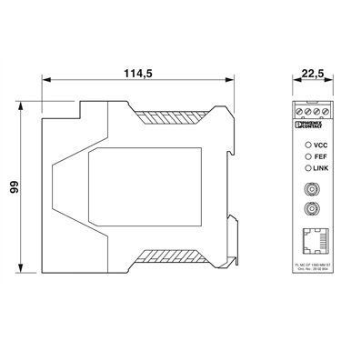 2902854 Phoenix Contact - FO converters - FL MC EF 1300 MM ST