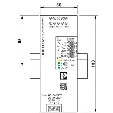 2904601 Phoenix Contact - Power supply unit - QUINT4-PS/1AC/24DC/10