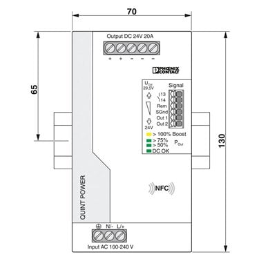 2904602 Phoenix Contact - Power supply unit - QUINT4-PS/1AC/24DC/20
