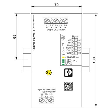 2904617 Phoenix Contact - Power supply unit - QUINT4-PS/1AC/24DC/20/+