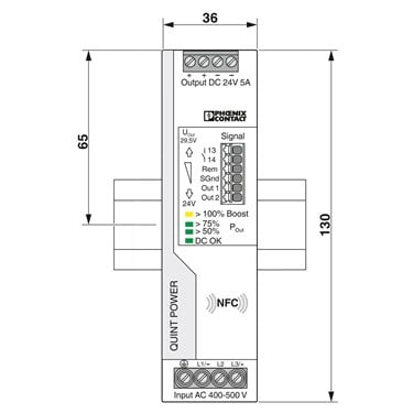 2904620 Phoenix Contact - Power supply unit - QUINT4-PS/3AC/24DC/5