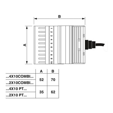 2905523 Phoenix Contact - Front adapters - VIP-PA-PWR/4X10 PT/ 5,0M/S7