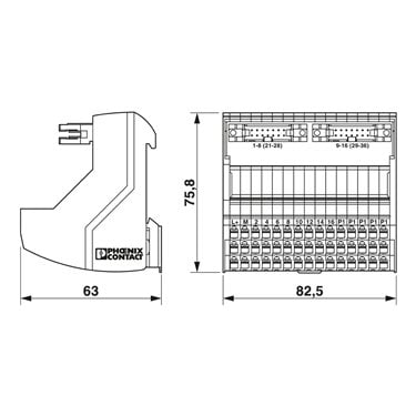 2908465 Phoenix Contact - Passive module - VIP-3/PT/2FLK14/AN/2P/S7-1500A