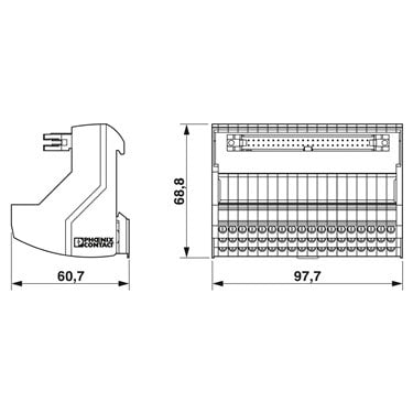 2908495 Phoenix Contact - Passive module - VIP-3/SC/FLK50/AN/S7-1500