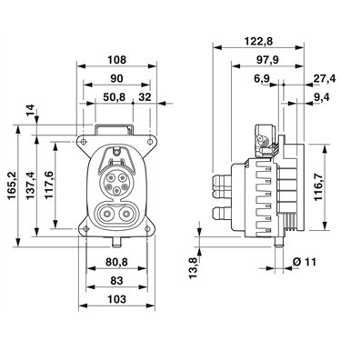1162163 - Phoenix Contact - CHARX T1HBI12-1AC80DC250-2,0M1