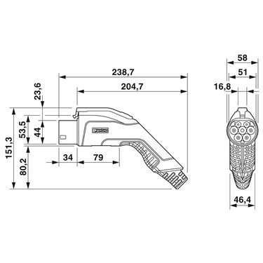 1627600 - Phoenix Contact - EV-GBG3C-3AC16A-5,0M2,5ESBK01
   