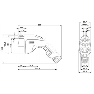 1236562 - Phoenix Contact - EV-T1G2CC-DC80A-4,0M6ASBK11
   