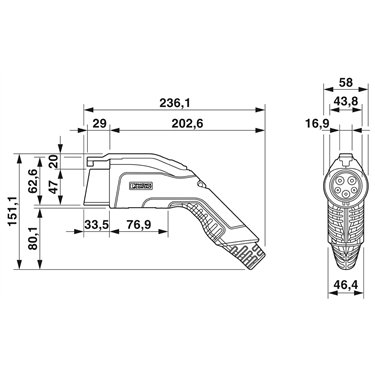 1081403 - Phoenix Contact - EV-T1G3K-1AC32A-7,0M6,0ESBK01
   