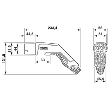 1623509 - Phoenix Contact - EV-T2G3PC-3AC32A-4,0M6,0ESBK01
   
