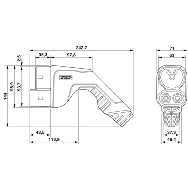 1236539 - Phoenix Contact - EV-T2G4CC-DC40A-4,0M6,0ESBK11
   