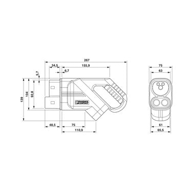 1130331 - Phoenix Contact - EV-T2M4CC-DC250A-6,0M70ESBK11
   