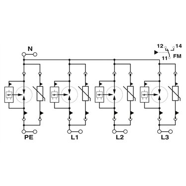 1044386 - Phoenix Contact - FLT-SEC-T1+T2-3IT-350/25-FM
   