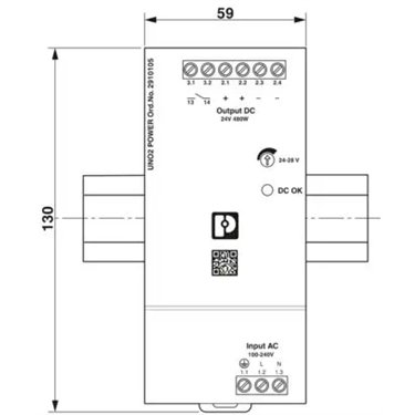 2910105 - Phoenix Contact - UNO2-PS/1AC/24DC/480W
   
