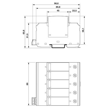 2907820 - Phoenix Contact - VAL-MS-CN 1000DC-PV/4+V-FM
   