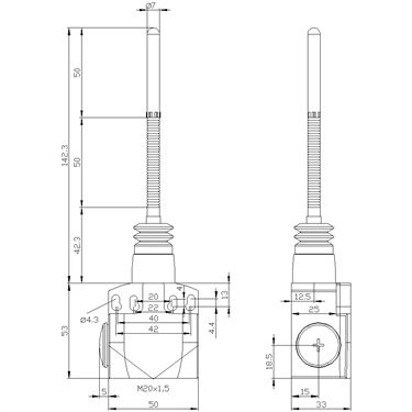 3SE5242-0HR01-1AL3 - Siemens - SIRIUS Positionsschalter, Kunststoff, Federstab, LED