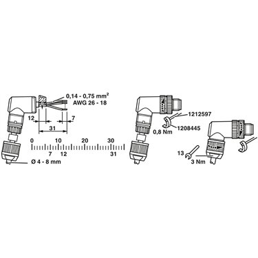 1424684 Phoenix Contact - SACC-M12MRD-4PL SH PN - Connecteur