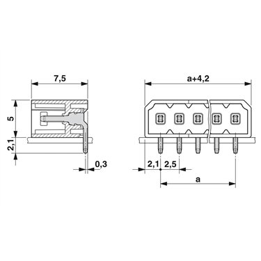1778638 Phoenix Contact - Intestazione PCB - PTSM 0,5/ 3-HH-2,5-THR R32