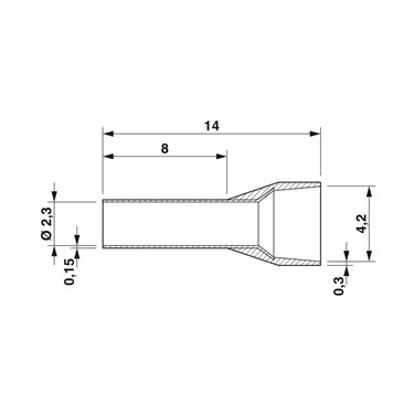 3201408 Phoenix Contact - AI 2,5 - 8 BU-B - طرف كبس