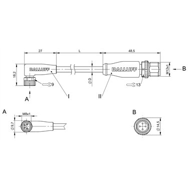 BCC M324-M414-3E-606-PX0434-035 BALLUFF  - Part Number: BCC0KZF