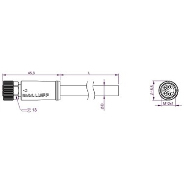 BCC M414-0000-1L-003-PX04A5-050 BALLUFF  - Codice di ordinazione: BCC0LUC