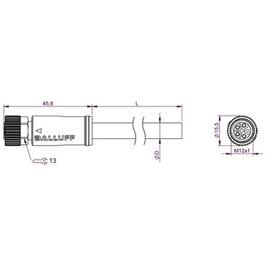 BCC M415-0000-1L-150-PX85A5-050 BALLUFF  - Codice di ordinazione: BCC0L2P