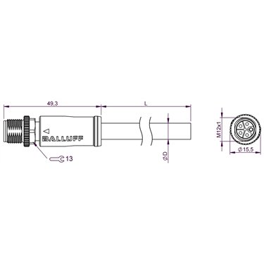 BCC M415-0000-2L-003-PX04A5-050 BALLUFF  - Codice di ordinazione: BCC0LUH