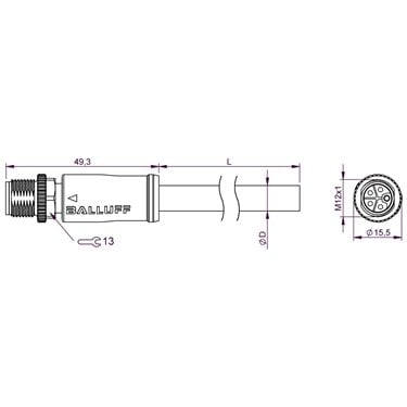 BCC M415-0000-2L-150-PX85A5-050 BALLUFF  - Codice di ordinazione: BCC0L39