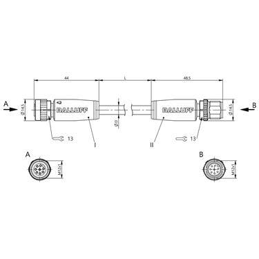 BCC M418-M418-3A-320-PX4825-006-C033 BALLUFF  - Part Number: BCC0H24